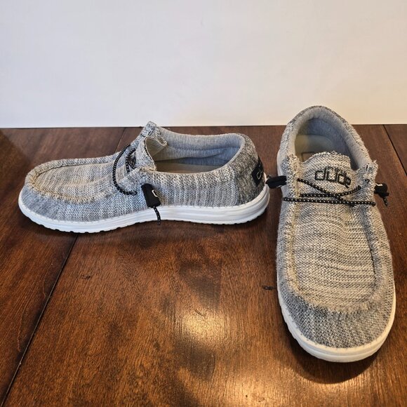 Hey Dude Wally Stretch Mix Gray/Black Men’s Size 8 Gray Slip On Comfort Shoes - Picture 7 of 12